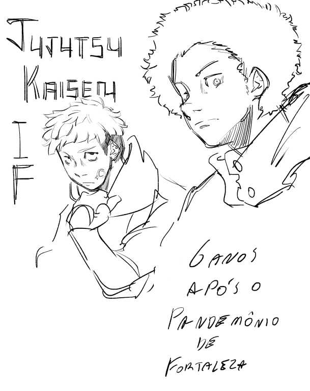 Ishatee_'s tweet photo. Fazendo "capa" pro meu rpg de jujutsu kaisen e até q gostei d como ficou o sketch, ent tô compartilhando https://t.co/hiy5SmIkNn