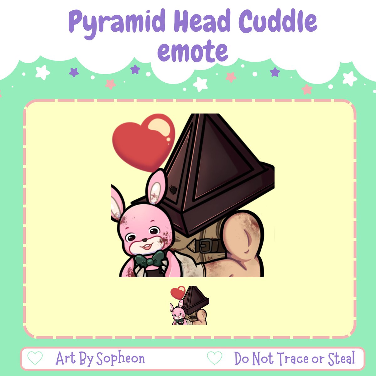 Free Pyramid Head emote added to my Kofi shop! >>>
ko-fi.com/s/26c3535d26 

🌈Likes, comments and RTs are always appreciated!💜 #emotes #twitchgraphics #twitchemotes