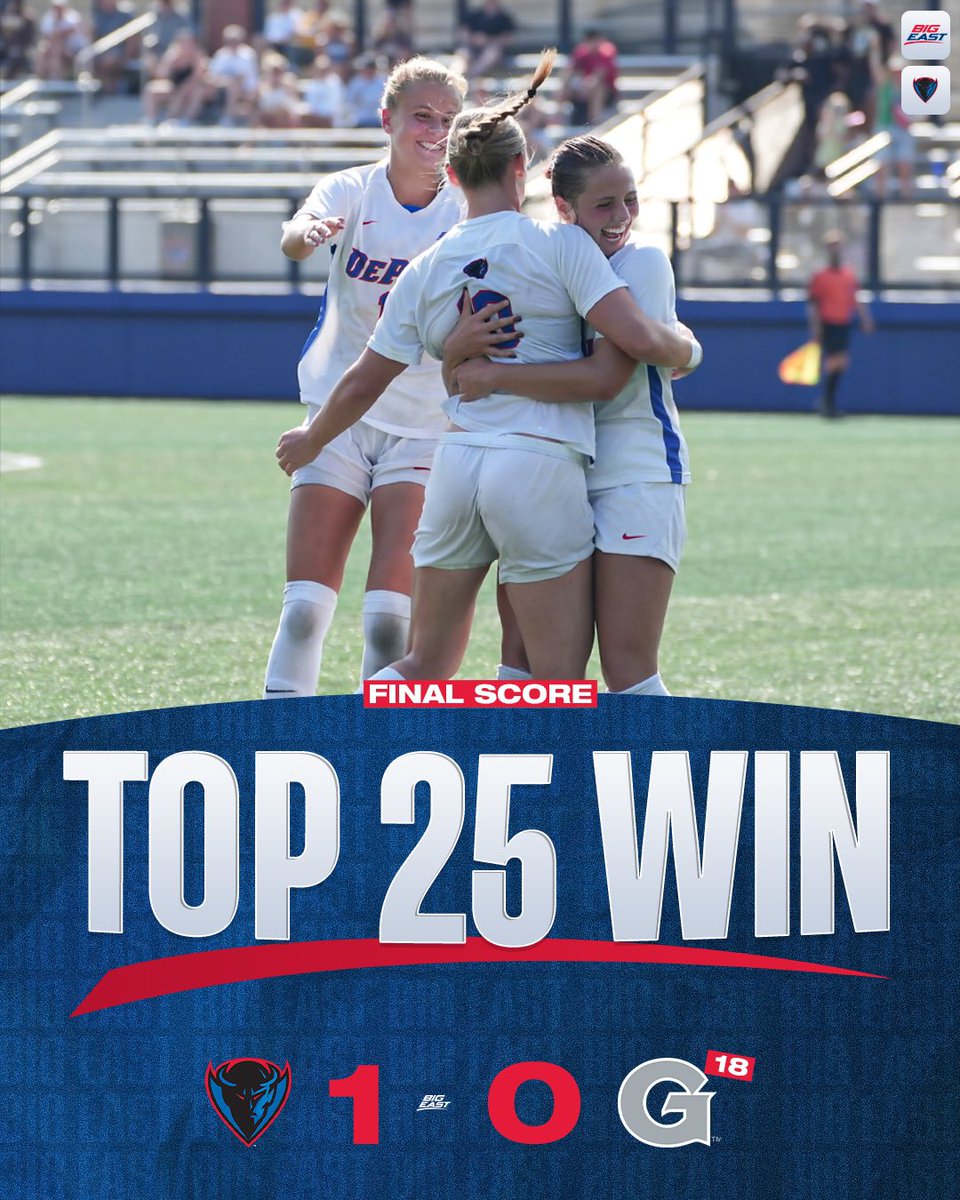 UPSET‼️

<a href="/DePaulWSOC/">DePaul Women’s Soccer</a> picks up a huge win over #18 Georgetown!
