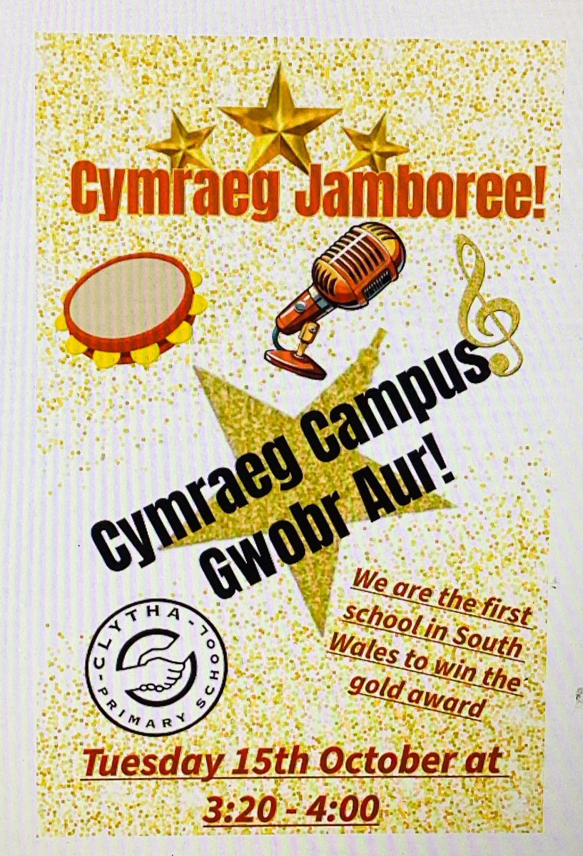 Rhi Taylor (@rhitaylor) on Twitter photo Looking forward to celebrating with our families <a href="/ClythaPrimary/">Clytha Primary</a> on Tuesday🎉Past pupils and Criw Cymraeg members are welcome, as there are so many of you who helped us to achieve the Cymraeg Campus Gold Award🥇Diolch yn fawr iawn to each and every one of you. Looking forward to celebrating with our families <a href="/ClythaPrimary/">Clytha Primary</a> on Tuesday🎉Past pupils and Criw Cymraeg members are welcome, as there are so many of you who helped us to achieve the Cymraeg Campus Gold Award🥇Diolch yn fawr iawn to each and every one of you.