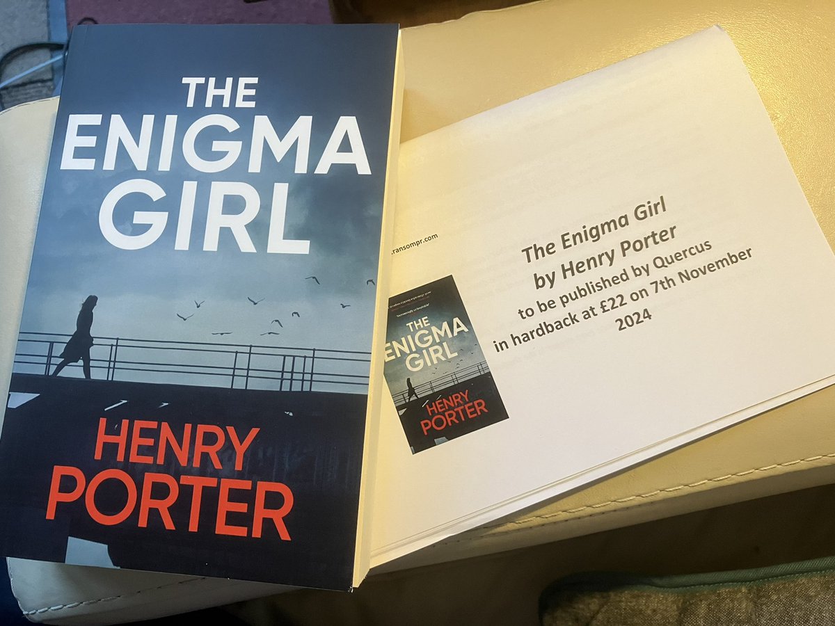 Many thanks to the publisher for sending a proof of The Enigma Girl by Henry Porter out 7 November available to pre order. Thanks to <a href="/soph_ransompr/">Sophie Ransom</a> &amp; <a href="/poppydelingpole/">Poppy Delingpole</a> for inviting to be part of the #BlogTour <a href="/HenryCPorter/">Henry Porter The Convention.</a> <a href="/QuercusBooks/">Quercus Books</a> #TheEnigmaGirl #BookTwitter