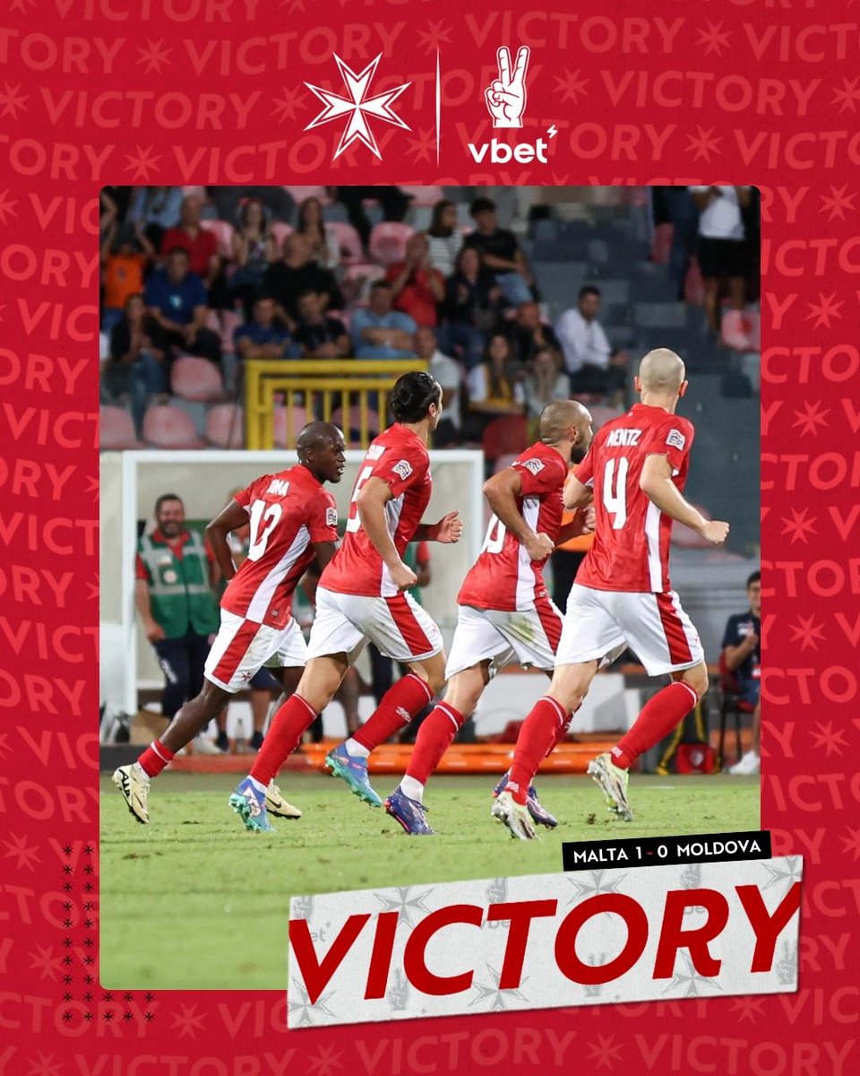 MaltaFA1900's tweet photo. FULL TIME: Malta 1-0 Moldova! 🇲🇹🎉

A hard-fought victory for Malta as Teddy Teuma's crucial goal secures the win in front of the home crowd! 💪 

Thank you to everyone who came out and cheered us on! 🔴⚽️

#UnitedForMalta #AllToPlayFor #MLTMOL #Victory #UEFANationsLeague https://t.co/d1TXwgrJl3