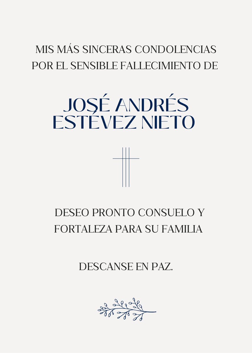 Mis más sinceras condolencias a la familia de Andrés Estévez.