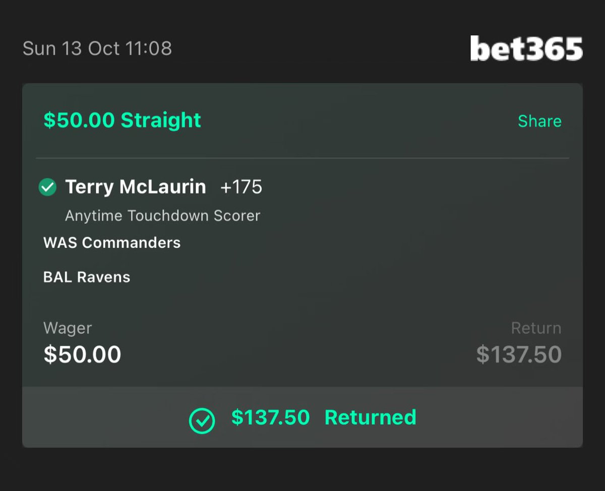 KMJSHPicks's tweet image. #WASvsBAL #RaiseHail #bet365 #NFL