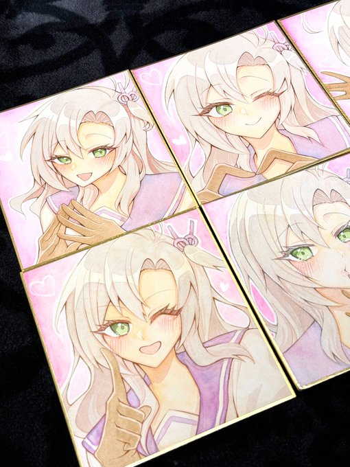 2024年10月24日の衣笠さんwebオンリー2で頒布予定のミニ色紙!

それぞれ違う水彩紙に描いたので、雰囲気の違いが楽しめる仕様です!!裏面に使用した色紙の名前を書いてあります!! 