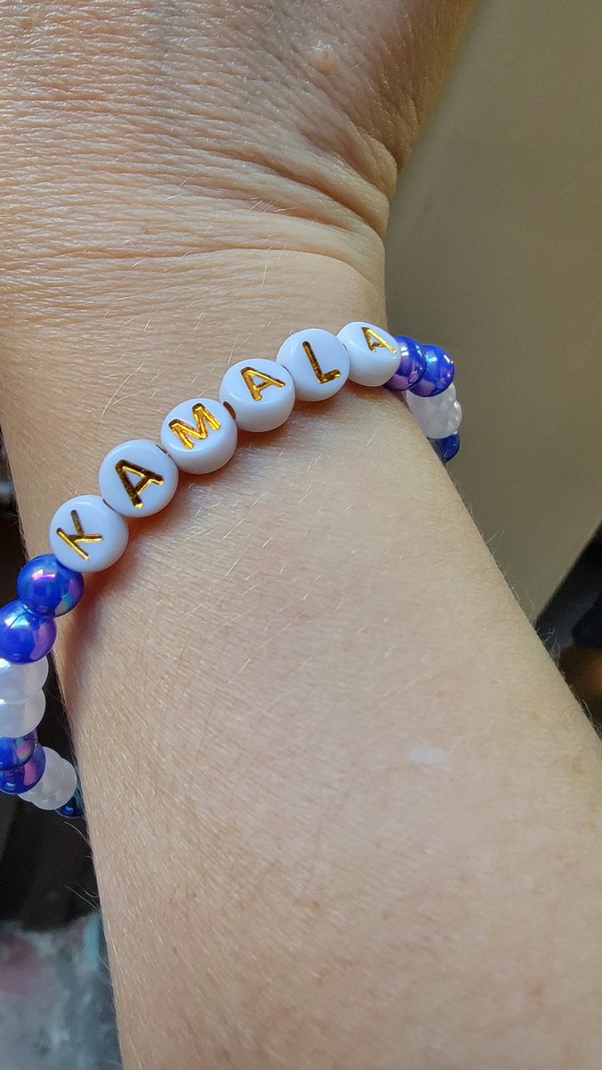 A lovely person with <a href="/CTCTogether/">Changing the Conversation Together</a> gave me this bracelet in honor of <a href="/VP/">Vice President JD Vance</a> Harris. I'll be wearing it every day from now to Nov. 5.