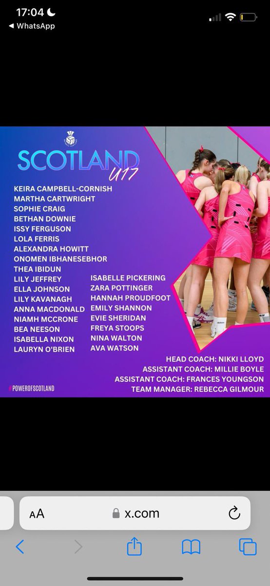 Bramhall Junior Netball Club (@bramhalljuniors) on Twitter photo Huge congratulations to Lola from our <a href="/BramhallJuniors/">Bramhall Junior Netball Club</a> on her selection into the <a href="/NetballScotland/">Netball Scotland</a> u17 pathway squad. Fantastic achievement and such a great opportunity for her ๐ด๓ ง๓ ข๓ ณ๓ ฃ๓ ด๓ ฟ๐๐ฉต๐ Huge congratulations to Lola from our <a href="/BramhallJuniors/">Bramhall Junior Netball Club</a> on her selection into the <a href="/NetballScotland/">Netball Scotland</a> u17 pathway squad. Fantastic achievement and such a great opportunity for her ๐ด๓ ง๓ ข๓ ณ๓ ฃ๓ ด๓ ฟ๐๐ฉต๐