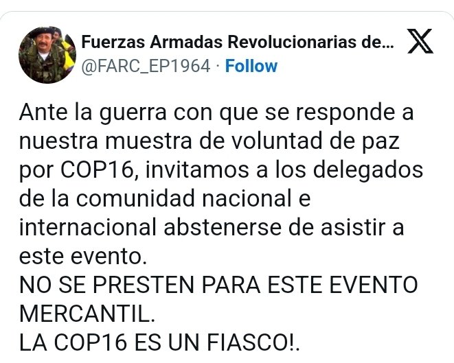 Mechitascasmont's tweet photo. @PalomaValenciaL @EDUARDO67889272 #COP16 #FARC_EP Qué tal esto!
@mindefensa @petrogustavo
Aquí tienen la consecuencia de NO 🔥 #Bombardear 🔥 y hacer Alianzas con #GruposNarcoTerroristas
@MinjusticiaCo @MinAmbienteCo
@COL_EJERCITO @PoliciaColombia @GobValle @AlcaldiaDeCali @DIJINPolicia @USAGovEspanol @Interpol https://t.co/3NY3uibMOS