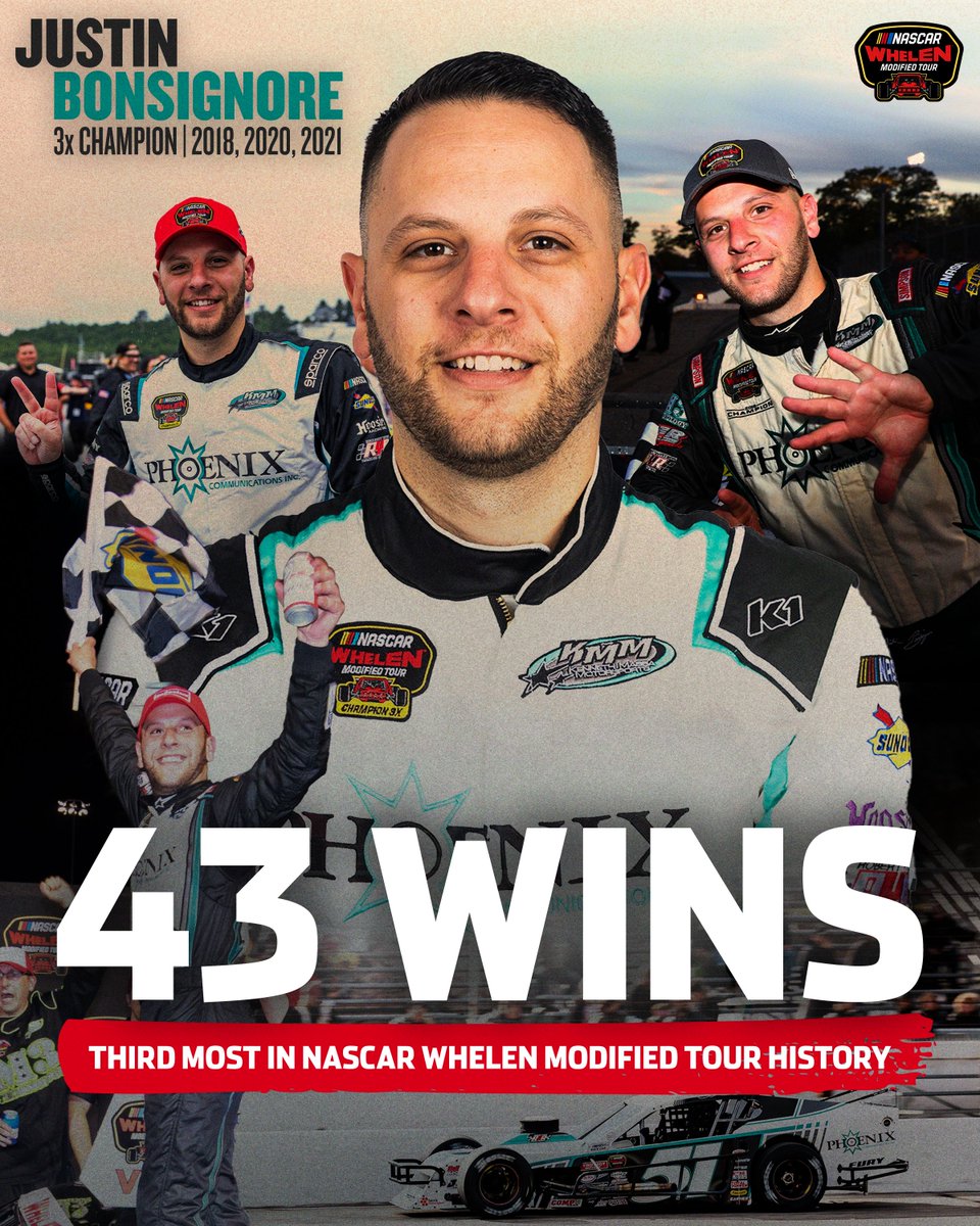NASCARRegional's tweet photo. One of the best. Ever.

@JBonsignore's 43rd career #NWMT win makes him third all-time! https://t.co/d8a6eHYrHf