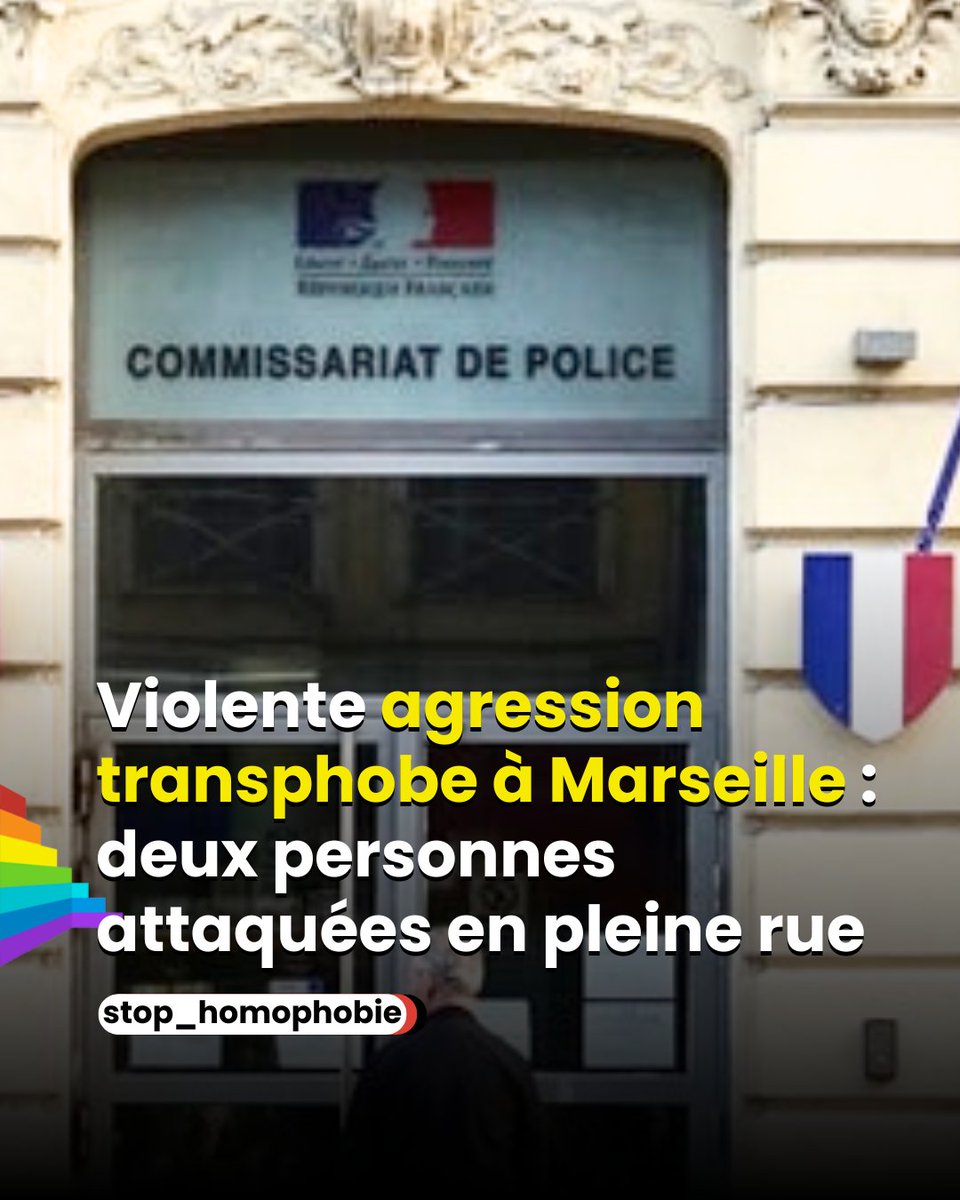 🚨 Agression transphobe à Marseille : Deux personnes transgenres ont été violemment attaquées sur le cours Belsunce par un groupe de jeunes. L’une des victimes a été frappée à coups de béquille. L’agresseur principal, un mineur de 17 ans, a été placé en garde à vue avant d’être