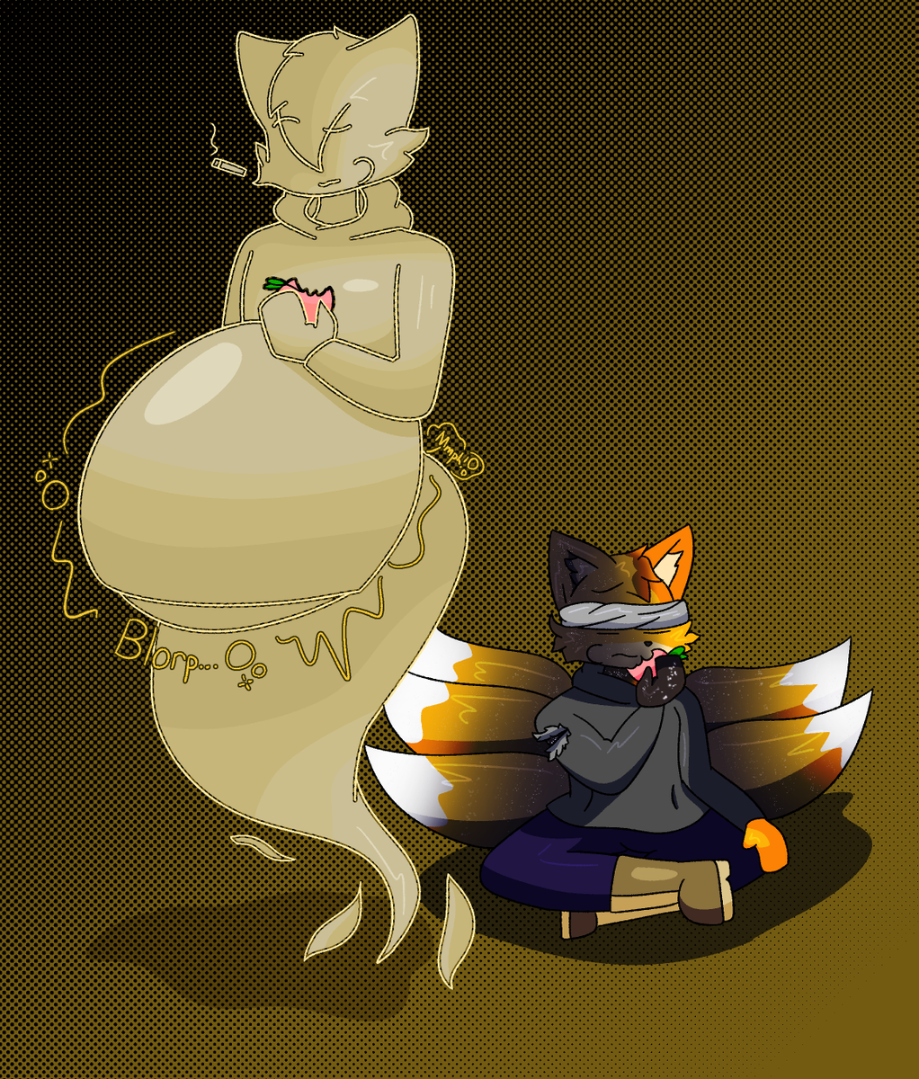 Nebulomaniac's tweet photo. Voretober Day 13 - Peaches
Just a blinded kitsune and dead brother enjoying some peaches, nothing to see here.
#voretober2024 #voretober https://t.co/1GLq2gTTza