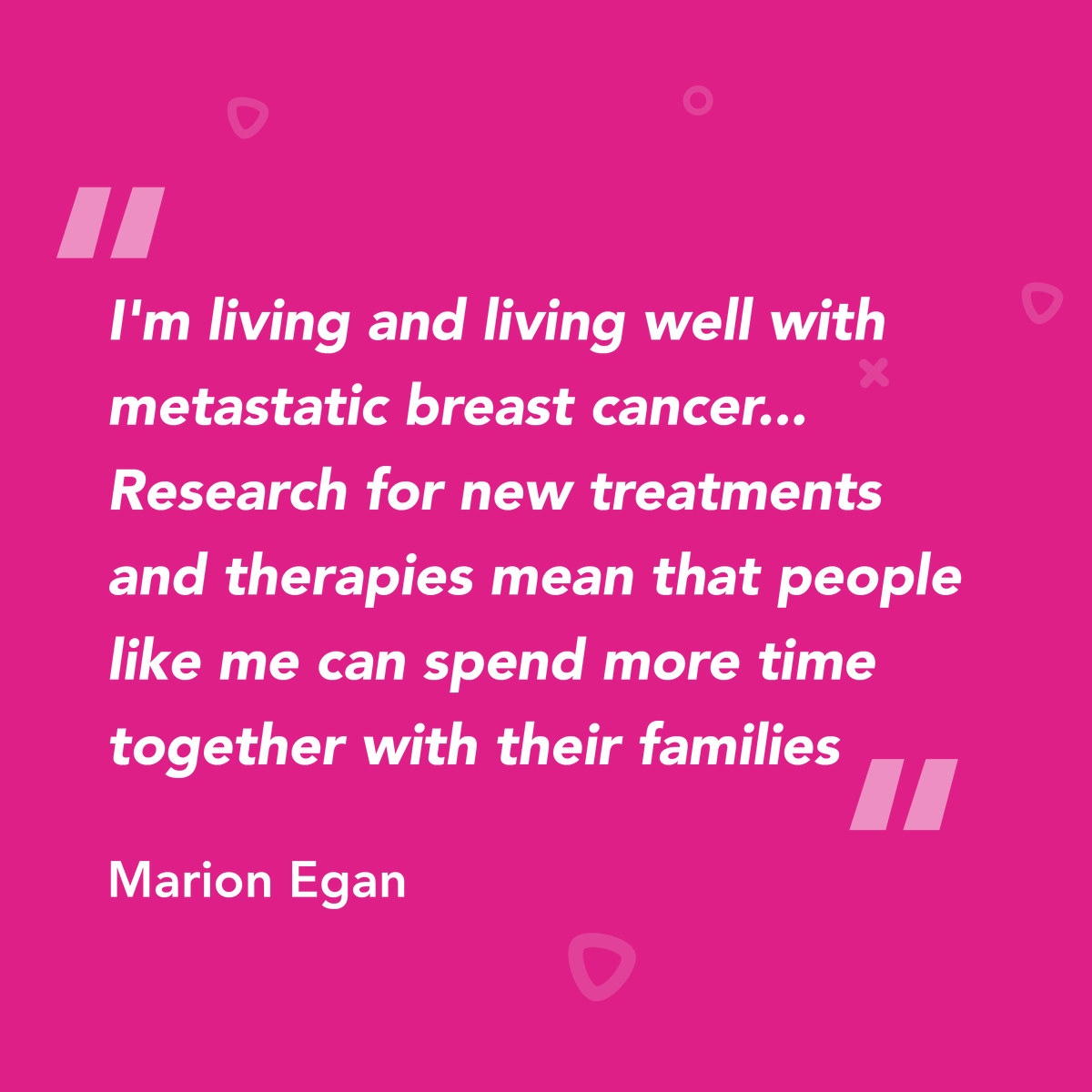 BreastCancerIre's tweet photo. Today is Metastatic Breast Cancer Awareness Day, and we're celebrating the incredible strength of Marion Egan. Every donation supercharges our efforts in finding a cure for Metastatic Breast Cancer. Your support helps empower women like Marion to live life to the fullest. https://t.co/TjHLzbbNyV