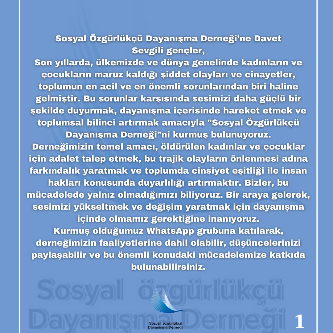 SOSYAL ÖZGÜRLÜKCÜ DAYANIŞMA DERNEĞİ RESMİ tweet media