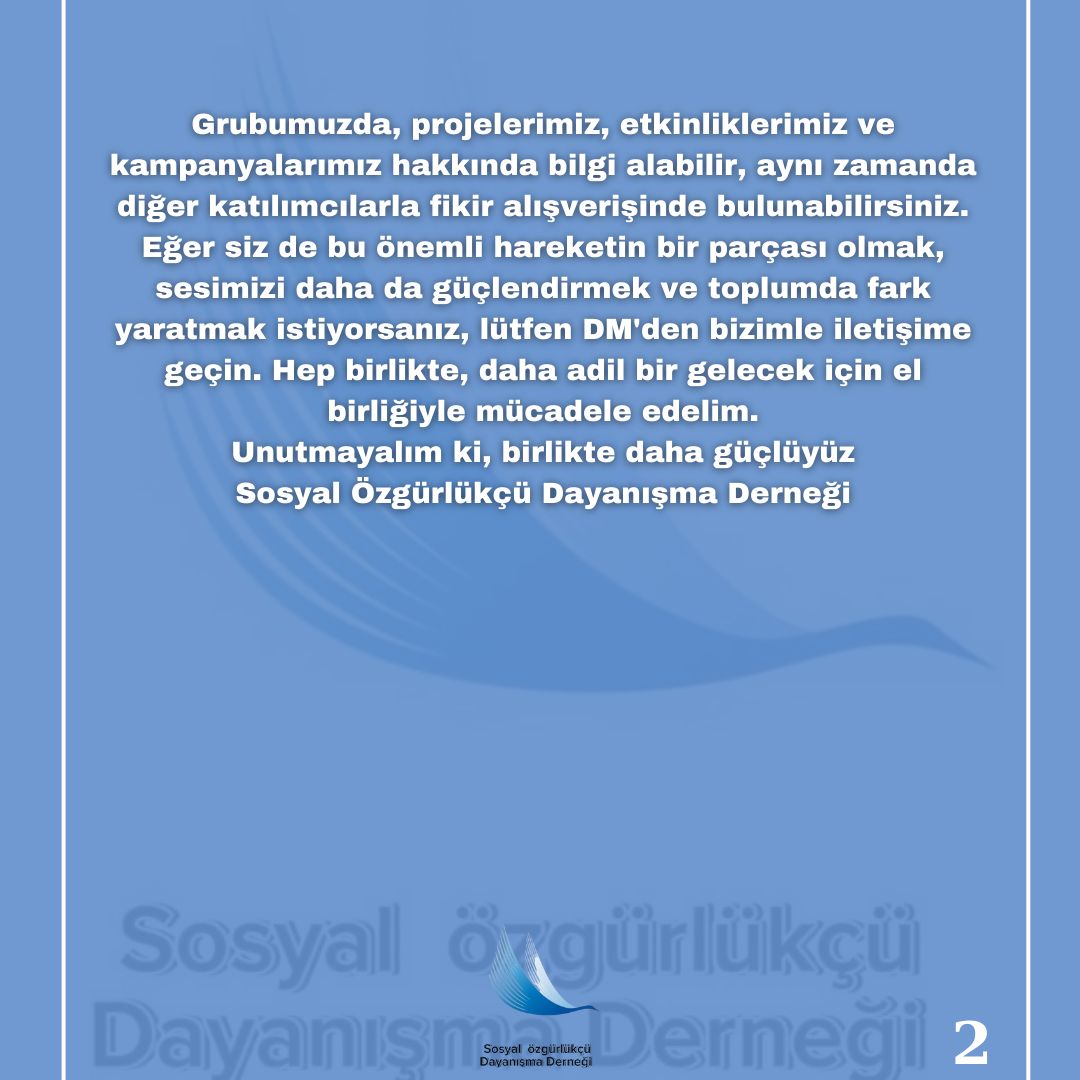 SOSYAL ÖZGÜRLÜKCÜ DAYANIŞMA DERNEĞİ RESMİ tweet media