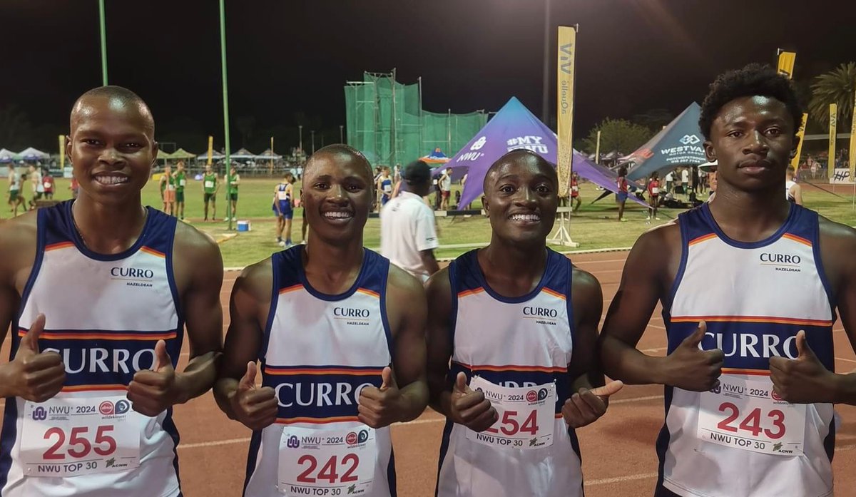 South Africa's Matodzi Ndou, Inam Dlumge, Adam Motloung and Zattu Hlongwane have broken the World U-18 Record in the Men's 4x100m Relay with a time of 39.92 seconds.

The record was set by the Curro Hazeldean’s U-17 4x100m relay team.