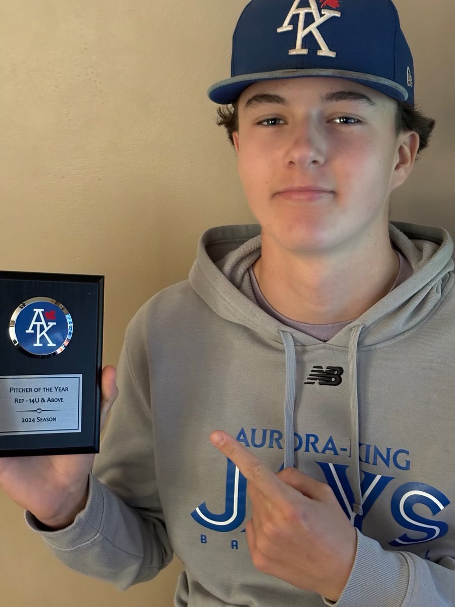 Won Aurora King Baseball Association 14u plus pitcher of the year award