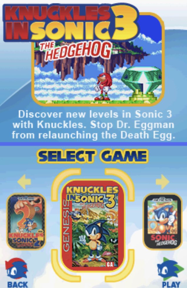 It's so fucked up how Sonic Classic Collection labeled 3&amp;K as “Knuckles in Sonic the Hedgehog 3”