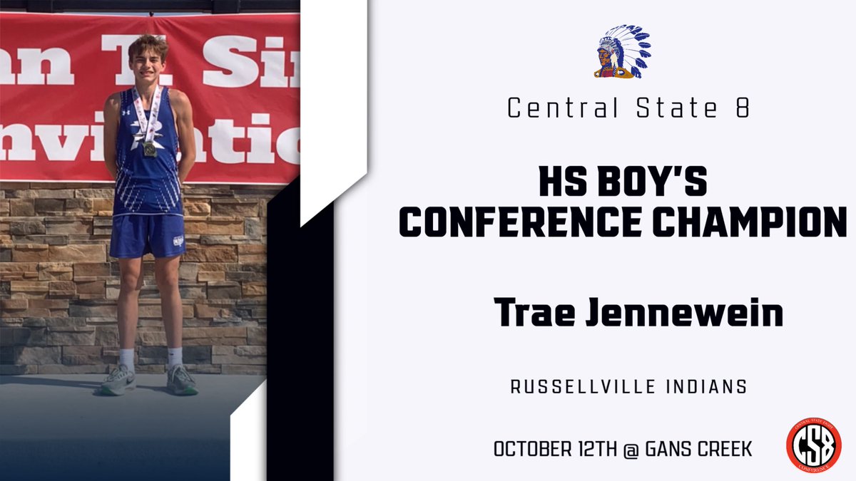 Central State 8 (@centralstate8) on Twitter photo Congratulations to Russellvilleās Trae Jennewein who is the Central State 8 Conference Champion for HS boys cross country at the Brian T. Simpson Invite! #CS8 <a href="/R_VilleStudents/">RHS Student Body</a> <a href="/ColeRV1/">Cole County R-V School</a> <a href="/FayetteFalcons/">Fayette High School</a> <a href="/ActivitiesNbhs/">NBHS Activities</a> <a href="/AthleticsSCHS/">SC Athletics</a> @HarrisburgAth <a href="/Linn_Athletics/">Linn Athletic Department</a> <a href="/THSActivities1/">Tipton MS/HS</a> Congratulations to Russellvilleās Trae Jennewein who is the Central State 8 Conference Champion for HS boys cross country at the Brian T. Simpson Invite! #CS8 <a href="/R_VilleStudents/">RHS Student Body</a> <a href="/ColeRV1/">Cole County R-V School</a> <a href="/FayetteFalcons/">Fayette High School</a> <a href="/ActivitiesNbhs/">NBHS Activities</a> <a href="/AthleticsSCHS/">SC Athletics</a> @HarrisburgAth <a href="/Linn_Athletics/">Linn Athletic Department</a> <a href="/THSActivities1/">Tipton MS/HS</a>