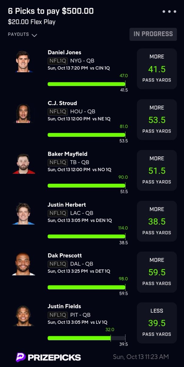 BAMDFS's tweet image. Cash em! ✅

#PrizePicksnfl #prizepicks #nfl #winning #slip