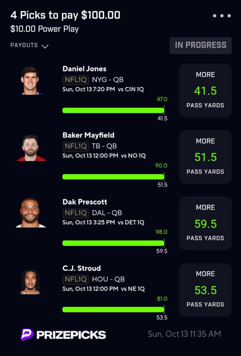 BAMDFS's tweet image. Cash em! ✅

#PrizePicksnfl #prizepicks #nfl #winning #slip