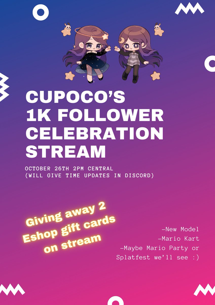 CupOfCupoco's tweet image. This is long overdo since I hit 1k over a month ago but I wanted to wait until I was ready and things settled down in my life before I did! I hope you all can celebrate with me! I'm excited to show off my new model and all the other stream assets I've been preparing! 💕✨