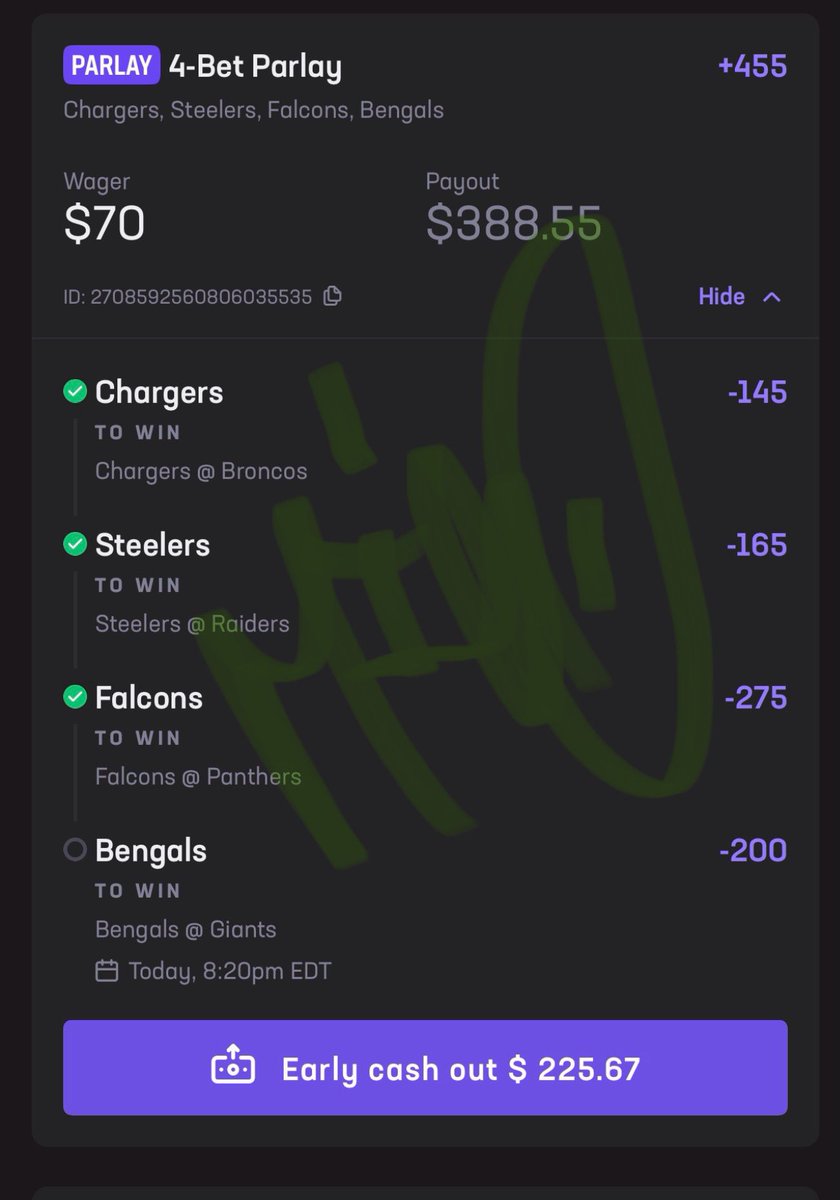 Chargers ✅
Steelers ✅
Falcons ✅
Can Cincy and Burrow get a W?