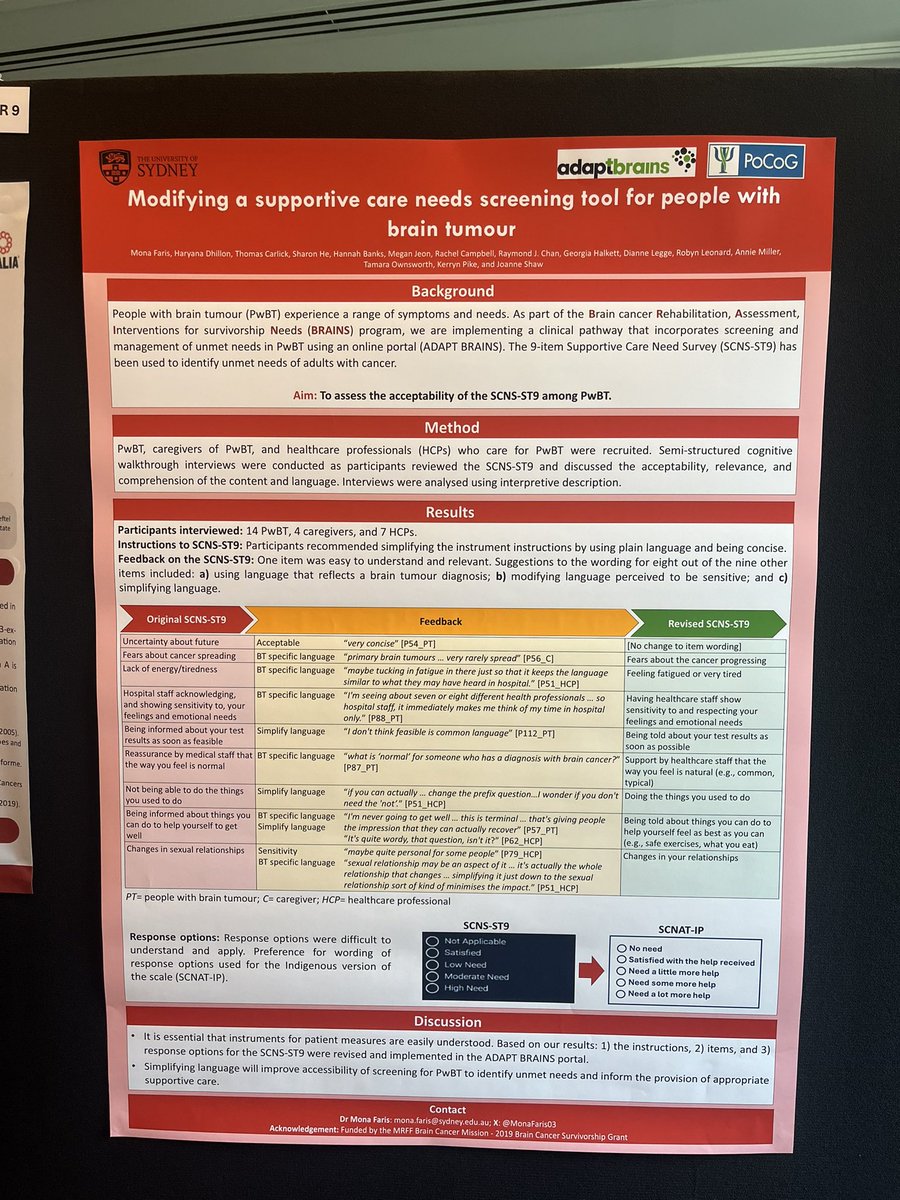 Prof. Haryana Dhillon (@hagsie) on Twitter photo #COGNO24 with <a href="/POCOG1/">POCOG</a> <a href="/MonaFaris03/">Mona Faris</a> a showing how we modified #SuppOnc care needs screening for people with #BTSM #BRAINS <a href="/UsydPsych/">USYD Psychology</a> #PsyOnc #SurvOnc #COGNO24 with <a href="/POCOG1/">POCOG</a> <a href="/MonaFaris03/">Mona Faris</a> a showing how we modified #SuppOnc care needs screening for people with #BTSM #BRAINS <a href="/UsydPsych/">USYD Psychology</a> #PsyOnc #SurvOnc