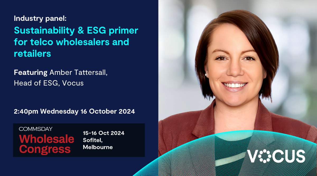 Vocus (@vocuscomm) on Twitter photo This week at <a href="/Commsday/">Grahame Lynch</a> Wholesale Congress 2024, we look forward to sharing insights on how regulatory reboot can simplify digital infrastructure rollout in Australia, and how effective ESG strategies can drive sustainable industry growth. Attending? Come by our booth for a chat! This week at <a href="/Commsday/">Grahame Lynch</a> Wholesale Congress 2024, we look forward to sharing insights on how regulatory reboot can simplify digital infrastructure rollout in Australia, and how effective ESG strategies can drive sustainable industry growth. Attending? Come by our booth for a chat!