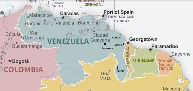 AntroCanal's tweet photo. Un #13Oct del 2022 tumbamos la inmadura mediática de la Cancillería de Guyana en buscar remover los mapas verdaderos de Venezuela y Guyana. #MiMapa 

Una actitud vergonzosa de su Secretario de Fronteras, cargo creado en 2020 para mantener al Asesor de Fronteras, Carl Greenidge, en la sede de Cancillería.

Dicho Secretario de Fronteras, Robert Persaud, quien en el año 2010 se enriqueció con el Convenio Petrocaribe de arroz por petróleo y que en ese época no reclamaba el Esequibo, demuestra que su Cargo no surte efecto diplomáticamente y que tiene que ocuparse de sandeces para justificar su puesto.

Ni Facebook ni Twitter ni el mundo entero dejarán de conocer la realidad geográfica e histórica de Venezuela y Guyana. Contamos con el apoyo de todos los venezolanos porque Mi Mapa de Venezuela incluye nuestro Esequibo.