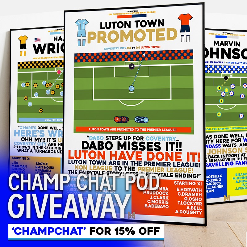 Champchatpod24's tweet photo. 🚨 𝗙𝗥𝗘𝗘 𝗚𝗜𝗩𝗘𝗔𝗪𝗔𝗬! 🚨

In partnership with @MezzalaDesigns, we're once again giving away a Championship print of YOUR choice! 🖼️

To enter:

🔁 Repost this post
📲 Follow @Champchatpod24 &amp; @MezzalaDesigns
 
🗓️ Winner announced on October 26

Good luck, everyone! 🙌 https://t.co/MQEuilO7h2