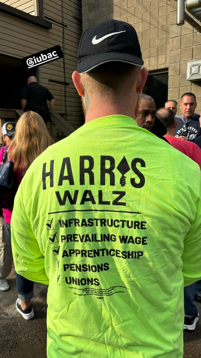 IUBAC's tweet photo. It says all.  The choice is clear.

#unionsforharris #bricklayers #harris2024 #HarrisWalz2024 https://t.co/Vxt970wADP