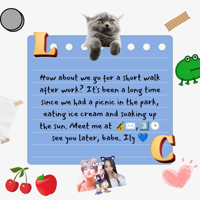 A small sky-blue note was taped to the fridge.