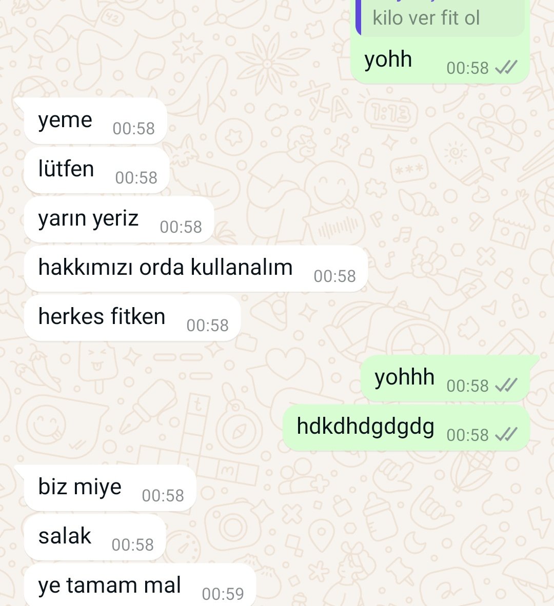 Arkadaşlarımın bana tahammül süresi: