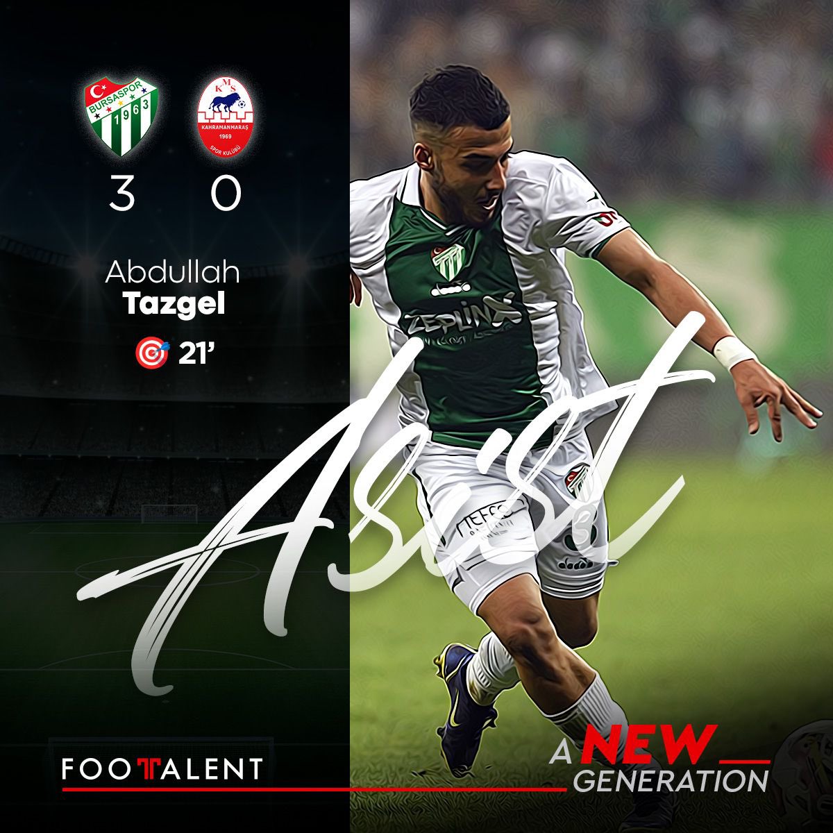 Bursaapor      3
K.Maraşspor 0

21’🎯