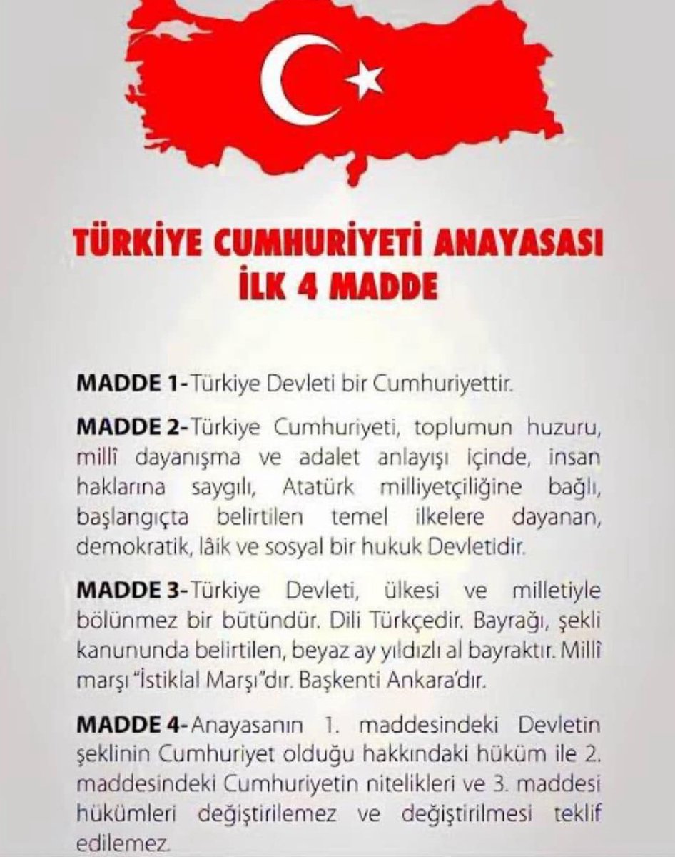 Anayasanın ilk 4 maddesini değiştirmek bir kenara tartışmayı bile Tarihimize, Milletimize hakaret sayarım. 

Aklınızı başınıza alın, seçim dediniz herşeyi verdiniz. Yalnız şunu da biliniz ki;

Aziz Türk Milletimiz sizlere hayal ettiğiniz ve  senaryosunu yazdığınız oyunu oynatmaz.