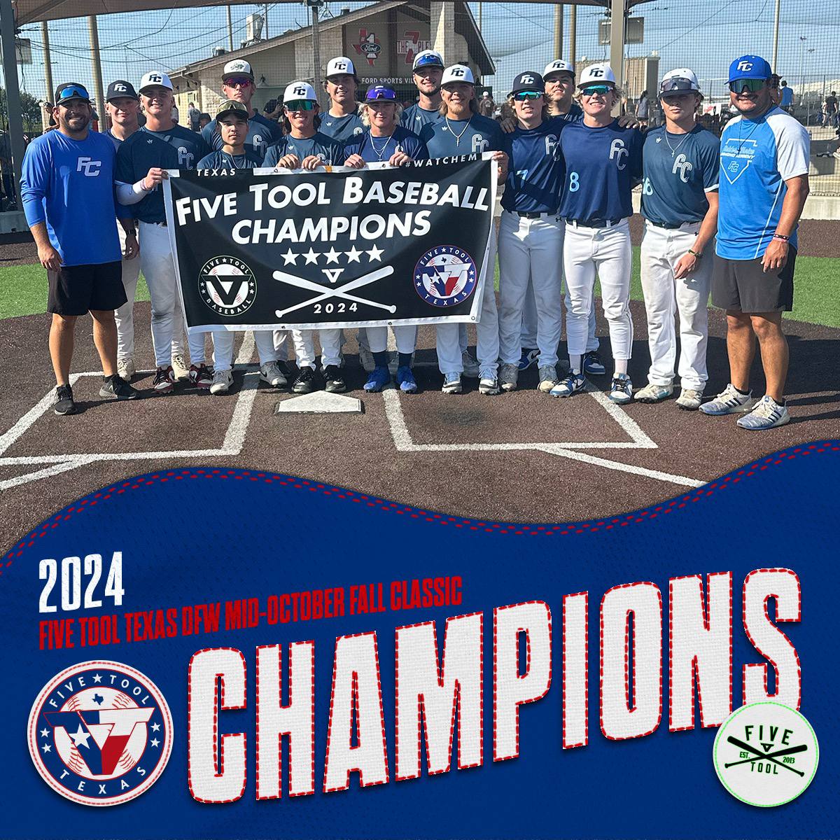 ✭Five Tool Texas✭ (@fivetooltexas) on Twitter photo 🏆 CHAMPIONS 🏆
Congrats to <a href="/FC_FortWorth/">Fielders Choice Diamond Academy</a> 2025 for winning the 17U/18U division of the <a href="/FiveTool/">Five Tool Baseball</a> DFW Mid-October Fall Classic.
#WatchEm 🏆 CHAMPIONS 🏆
Congrats to <a href="/FC_FortWorth/">Fielders Choice Diamond Academy</a> 2025 for winning the 17U/18U division of the <a href="/FiveTool/">Five Tool Baseball</a> DFW Mid-October Fall Classic.
#WatchEm