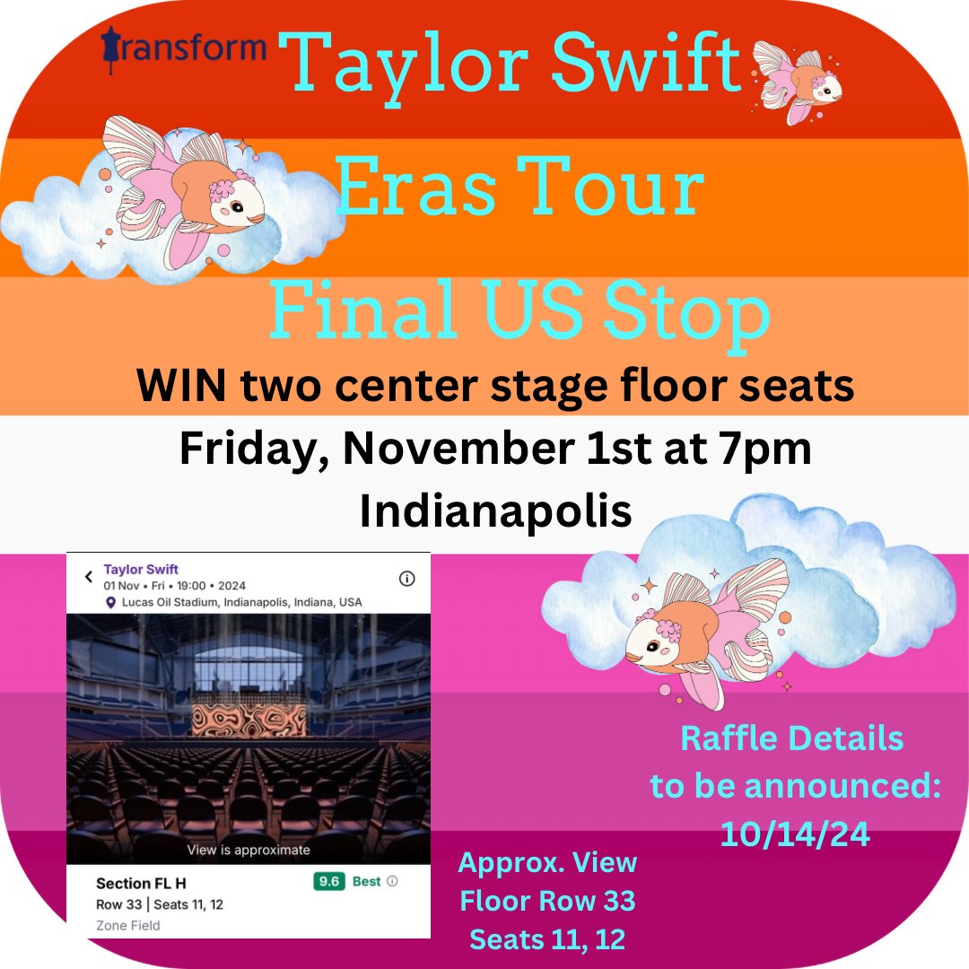 If you are a <a href="/taylorswift13/">Taylor Swift</a> fan &amp; support trans &amp; LGBQ+ youth, we have the perfect thing for you. 

Two tickets to the last venue in her US tour! Our mission is lifesaving &amp; your participation helps us thrive!!! 

Stay tuned for raffle details tomorrow!!!

#taylornation #erastour