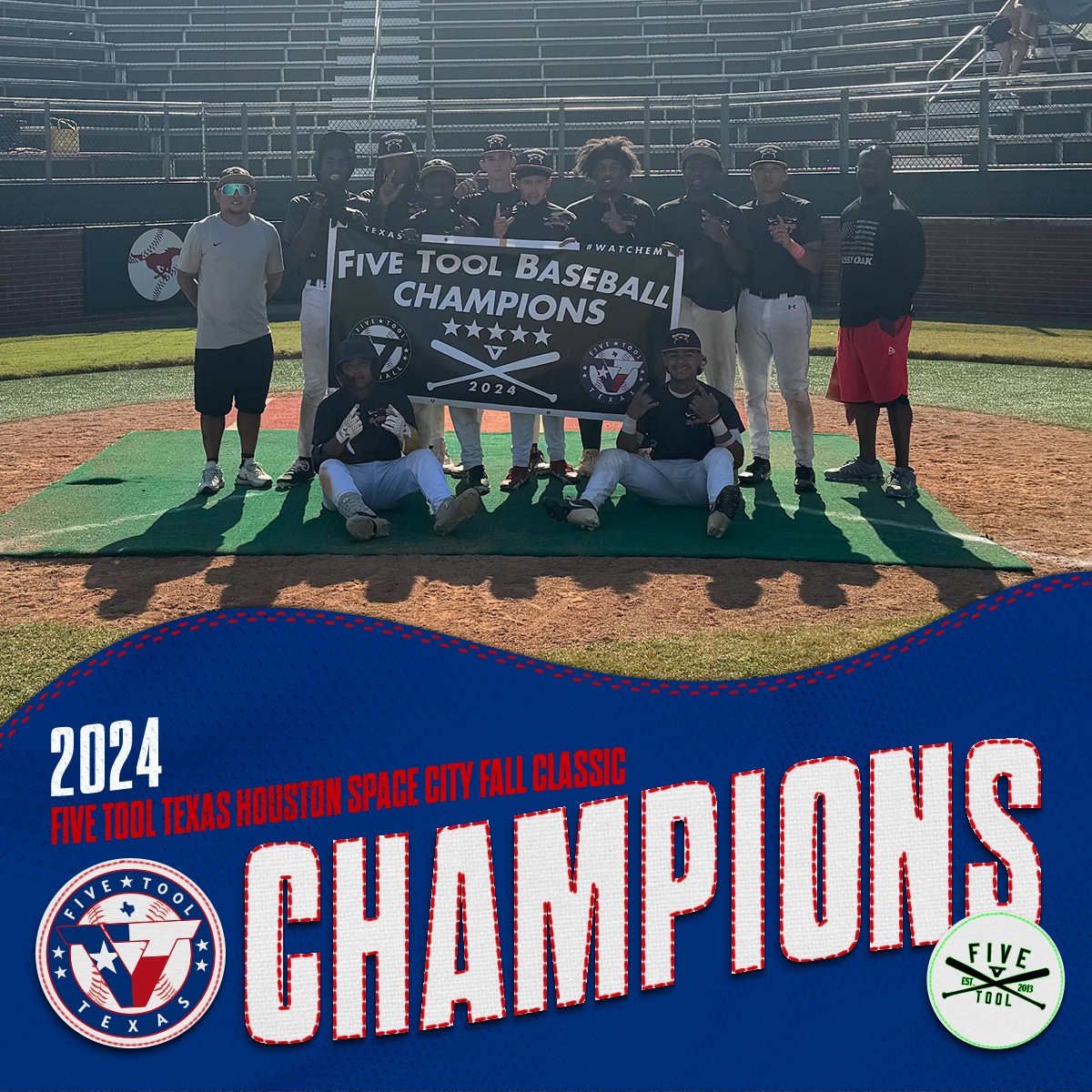 âFive Tool Texasâ (@fivetooltexas) on Twitter photo đChampionsđ
Congrats to <a href="/HtxSabersBsbl/">Houston Sabers Baseball</a> 2027 on winning the 16U Championship of the <a href="/FiveTool/">Five Tool Baseball</a> Texas Space City Fall Classic.
#WatchEm đChampionsđ
Congrats to <a href="/HtxSabersBsbl/">Houston Sabers Baseball</a> 2027 on winning the 16U Championship of the <a href="/FiveTool/">Five Tool Baseball</a> Texas Space City Fall Classic.
#WatchEm