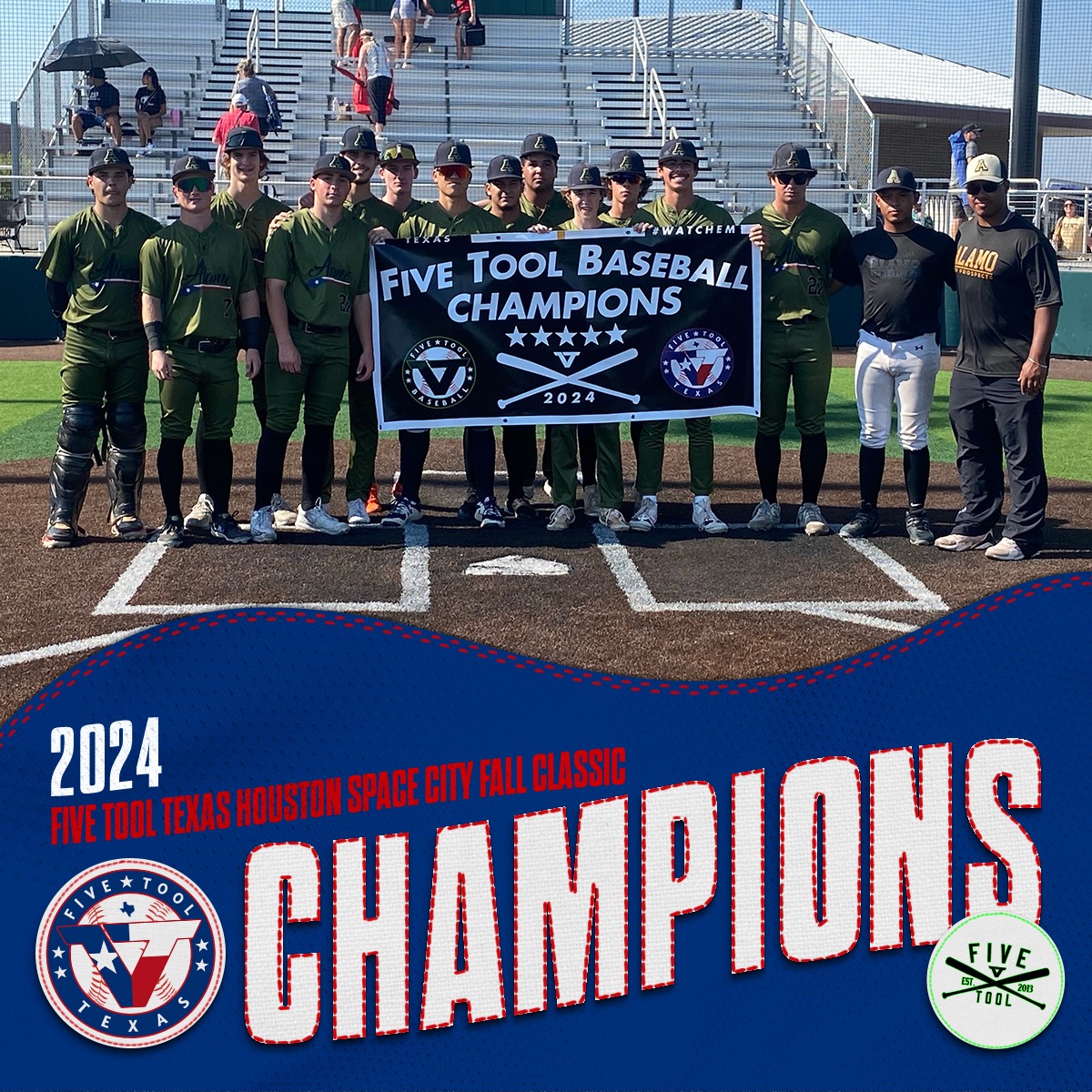 🏆Champions🏆

Congrats to <a href="/ATPNational/">Alamo Top Prospects</a> 17U Jay on winning the 17U/18U Championship of the <a href="/FiveTool/">Five Tool Baseball</a> Texas Space City Fall Classic.

#WatchEm