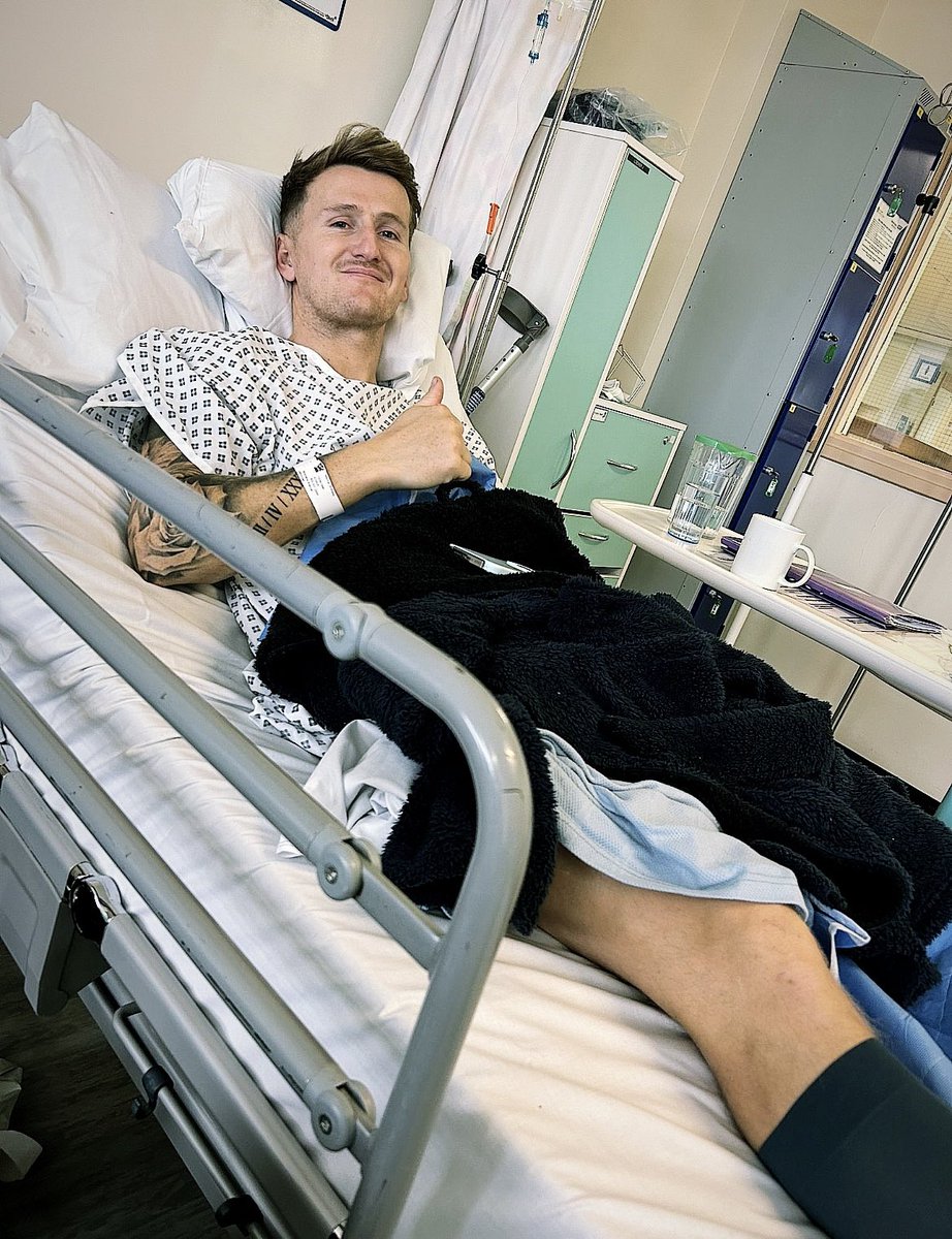anthony_mackie's tweet photo. Surgery done ✅ rehab time to slowly build up getting back out on the pitch ⚽️ https://t.co/oQoIJUsrzC