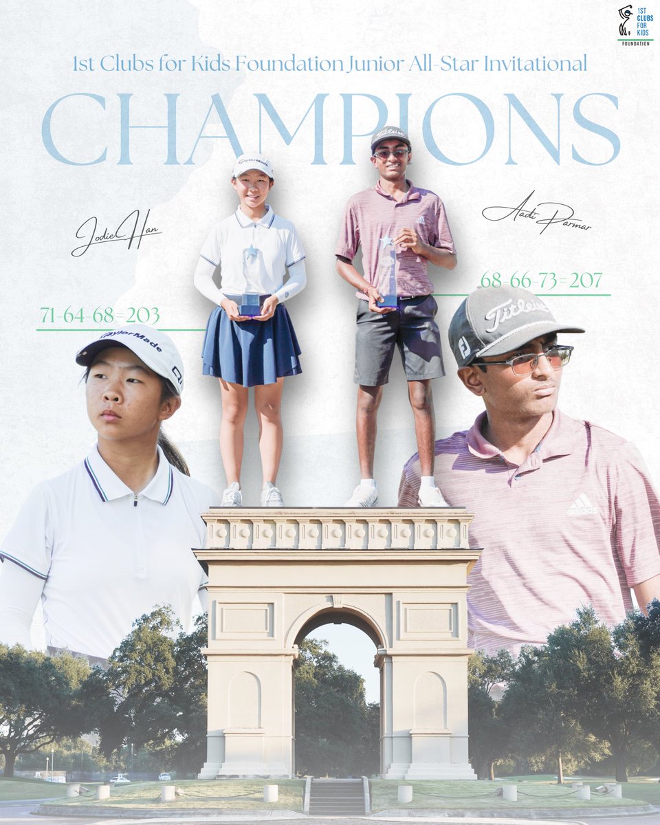 AJGAGolf's tweet photo. Conquered every challenge.
Congratulations to Jodie Han (-13) and Aadi Parmar (-9) on winning the #JASInv! https://t.co/zch0tM31Gk
