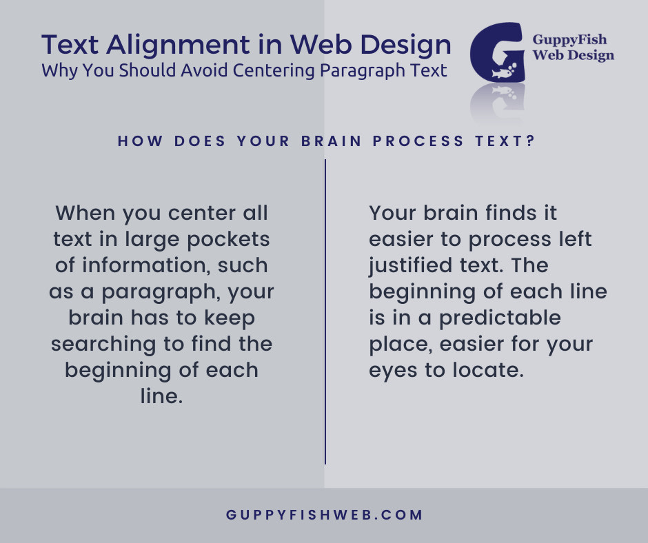 GuppyFishWeb's tweet image. Looking for ways to improve content readability? Check out this article on text alignment in web design. Text Alignment in Web Design: To Center or Not? bit.ly/2ou4LTw
#TextAlignment #webdesign