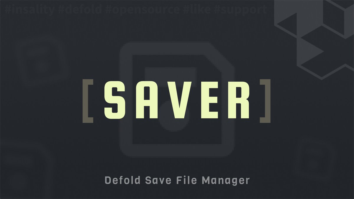 Defold Saver is ultimately convenient to use 😍

Bind any Lua table and it will be automatically and/or on demand saved to file.

Just use the table to get data loaded from file.

Thanks to <a href="/insalitygames/">Insality | Gamedev</a> ! 💝