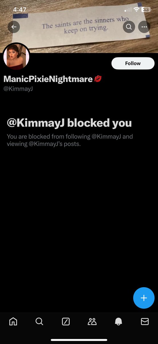 Typical liberal who blocks me because we were discussing religious beliefs. Amazing.