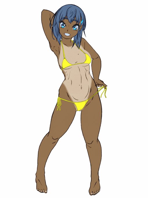 ラフを線画に色置きしていくよ
#狩賀智花 