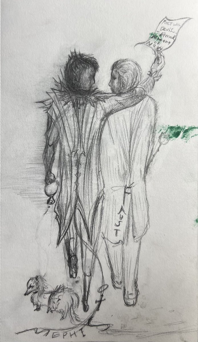 minsen311's tweet photo. ◯◯

FAUST & Mephistopheles 

“Selling his soul to the devil for eternal youth is Faust’s – inevitably risky – gamble. By joining forces with the diabolical Mephistopheles, the elderly scholar recovers a youthfulness that allows him to win over the beautiful Marguerite, but at what cost???

When Charles Gounod set to work on the myth made famous by Goethe, he had not yet known any true success. The melodic invention and dramatic intensity of his Faust, premiered in 1859 at the Théâtre Lyrique, changed all that. Although Carré and Barbier’s libretto focused more on Marguerite’s fall and redemption than on the hero’s metaphysical dimension, this did not prevent the work from becoming a national monument, inspiring even Hergé, whose Castafiore sings the famous “Jewel song”.

Tobias Kratzer’s staging, with its spectacular videos, conjures up a contemporary Paris, a grandiose setting and a place of iniquity for young people struggling with their inner fears. “

https://t.co/Z6gnfefk4o