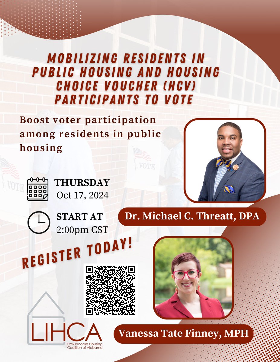 HousingElevate's tweet photo. Join our Second Webinar on Thursday, October 17, 2024, at 2:00 p.m. for Mobilizing Residents in #PublicHousing &amp; #HCV Participants to Vote!

Click here to register: https://t.co/v9dljeJC5b

#VoterEngagement #AffordableHousing #VoteToChange #Section8 #LIHCA #OurHomesOurVotes https://t.co/z3w7dTQwvL