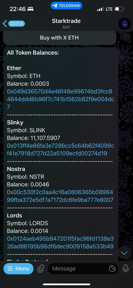 You can easily buy and sell your favorite tokens on <a href="/Starknet/">Starknet (BTCFi arc)</a> using <a href="/starktradebot/">Starktrade</a> 

Just bagged some @Slinkyctostark (NFA)

Super excited to go live. 🚀🚀🚀