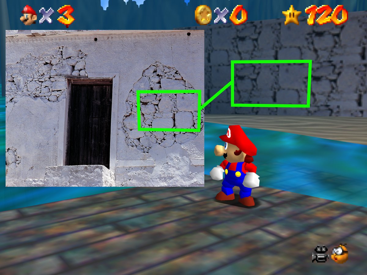 Render96 VGTP (@render96vgtp) on Twitter photo Super Mario 64 texture match.The stone wall texture in Jolly Roger Bay is made of a cropped bit of an image found in VisualDisk - Walls CD (1994).Uncovered by <a href="/Leonard85026417/">Roovahleesπ</a> Super Mario 64 texture match.The stone wall texture in Jolly Roger Bay is made of a cropped bit of an image found in VisualDisk - Walls CD (1994).Uncovered by <a href="/Leonard85026417/">Roovahleesπ</a>
