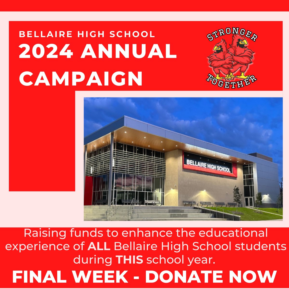 Last Week of Stronger Together Annual Campaign bellairepto.org/store/c3/Annua…